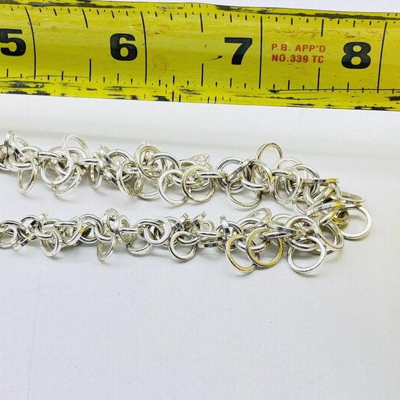 Multichain Necklace and Earrings Set Silver Tone New on Card Classic Career LARP - Picture 6 of 7